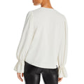 Aqua Long Sleeve V-Neck Top, US Small by Vanessa Jane