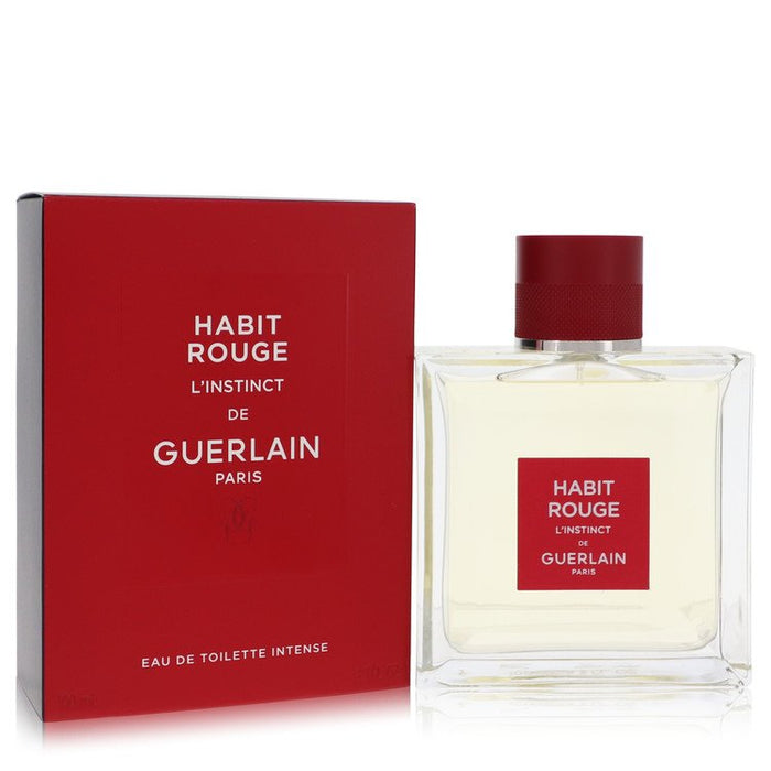 Habit Rouge L'instinct by Guerlain Eau De Toilette Intense Spray 3.3 oz for Men by Avera Group