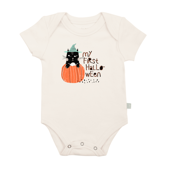 graphic bodysuit | my first halloween cat by Finn + Emma