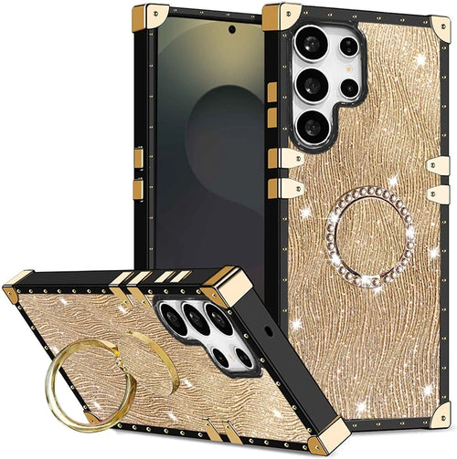Sparkling Wave Design Ring Holder Case For Samsung Galaxy S23 S24 Plus S25 Ultra A16 A26 A36 A56 by Merch Section