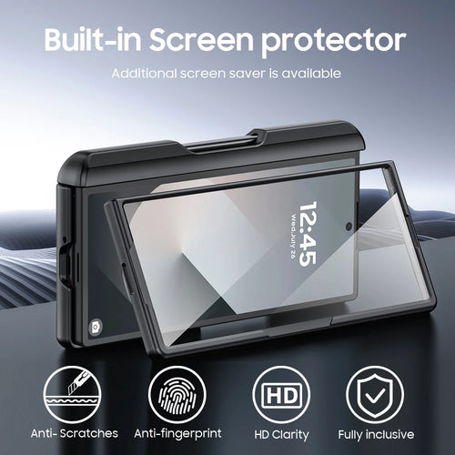 Push Window Card Holder Case With Pen Slot For Samsung Galaxy Z Fold 6 by Merch Section