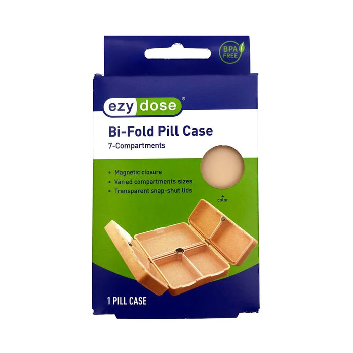 Ezy Dose Bi-Fold Pill Case, 7 Compartments – Compact Travel Pill Organizer – 1 ct by Pasteur Pharmacy