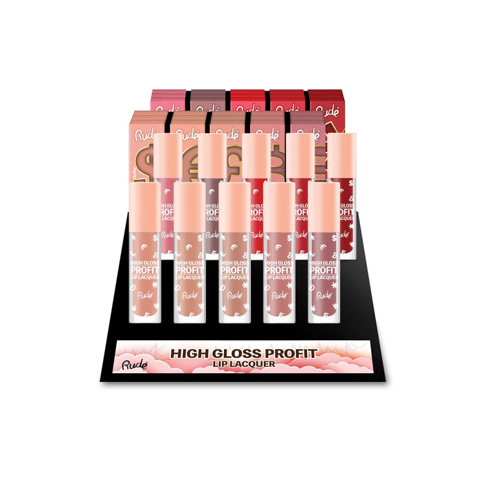 RUDE High Gloss Profit Lip Lacquer Display Set, 80 pcs by Avera Group