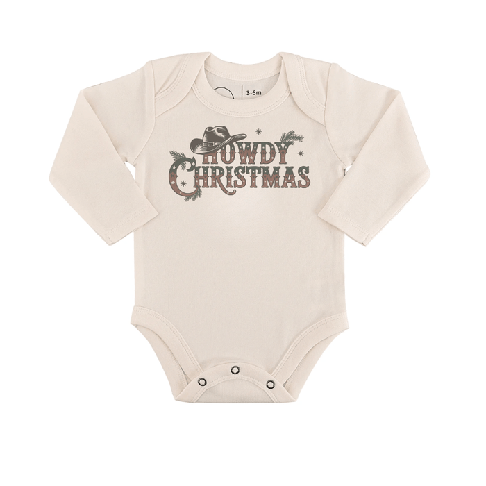 long sleeve graphic bodysuit | howdy christmas by Finn + Emma