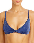 Aqua Shimmer Twist Front Bikini Top, Size XL by Vanessa Jane
