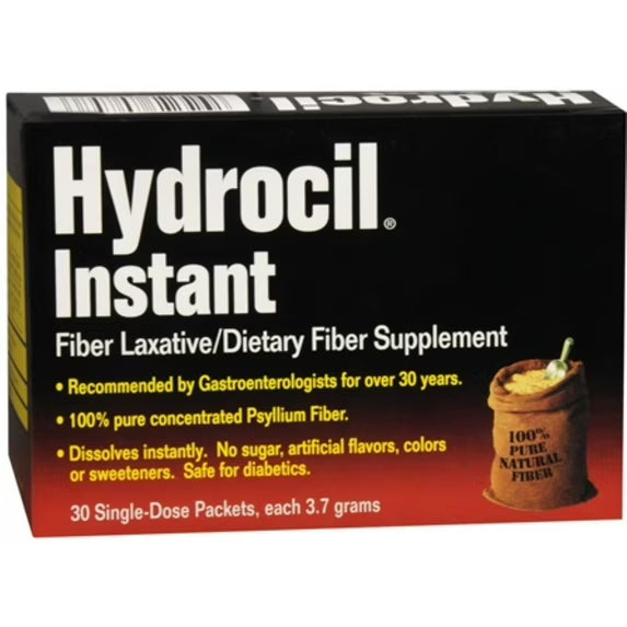 Hydrocil Instant Fiber Laxative - Sugar-Free & Unflavored, 30 Single-Serve Packets by Pasteur Pharmacy