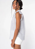 Lovestitch Carrie Plaid Flutter Sleeve Top, Size Small by Vanessa Jane