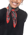 Inc Pleated Printed Square Scarf, Black, OS by Vanessa Jane