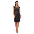 Adrianna Papell Womens Beaded Illusion Yoke Dress, Size 4 by Vanessa Jane