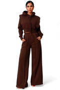 Crop Hoodie And Wide Leg SweatSuit by The House of Stylez