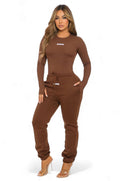 Ribbed HAND MADE Bodysuit and Jogger Pants Set by The House of Stylez