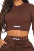 Ribbed HAND MADE Cropped Top and Wide Leg Sweatpants Set by The House of Stylez