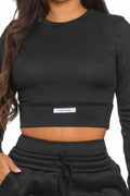 Ribbed HAND MADE Cropped Top and Wide Leg Sweatpants Set by The House of Stylez
