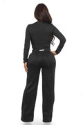 Ribbed HAND MADE Cropped Top and Wide Leg Sweatpants Set by The House of Stylez