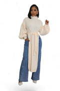 Long Knit Midi Mock Neck Sweater with Slits by The House of Stylez