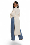 Long Knit Midi Mock Neck Sweater with Slits by The House of Stylez