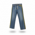 Wide-Leg Utility Stripe Denim Jeans by The House of Stylez