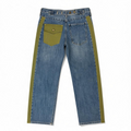 Wide-Leg Utility Stripe Denim Jeans by The House of Stylez