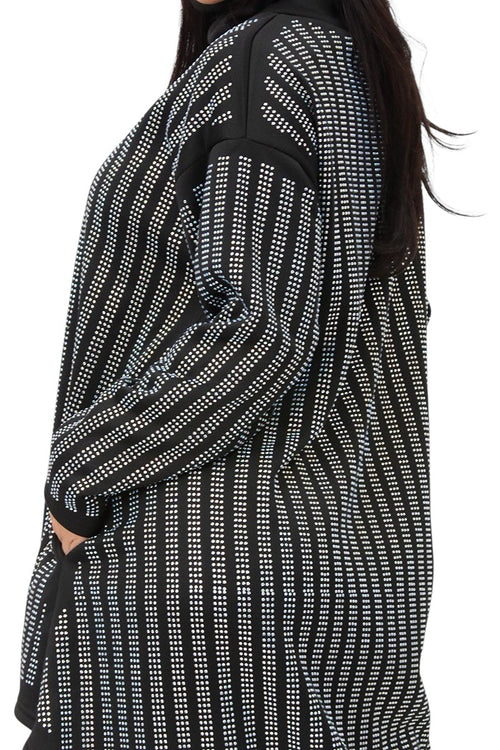 Rhinestone Mock Neck  Detail Hi Lo Top / Dress