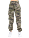 High Waist Utility Cargo Camo Joggers- RJJ8482CM by The House of Stylez