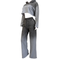 Rhinestone Ombre Cropped Hoodie Set by The House of Stylez