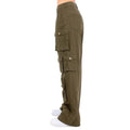 Curvy High Waist Wide Leg Pocket Cargo Pants- RJH30589P by The House of Stylez