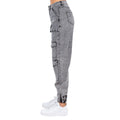 Acid Wash Denim Multi Pocket Joggers- RJJ8485 by The House of Stylez