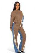 Two Piece Two Tone Long Sleeve Pants Set by The House of Stylez
