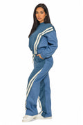 Two Piece Two Tone Long Sleeve Pants Set by The House of Stylez
