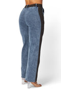 Rory Straight Leg Denim Detail Jean Sweatpants by The House of Stylez