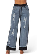 Still Got It Denim Jeans Sweatpants Mix by The House of Stylez