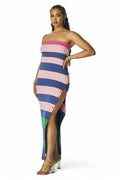 Brandi MultiColor Stripe Strapless Knit Maxi Dress - Pink by The House of Stylez