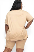 Curvy Loose Fit {Oversized} Top & Bike Shorts Set {BTP3021X} by The House of Stylez