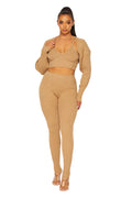 3 PC Sequin Cami Sweater Knit Pant Set by The House of Stylez