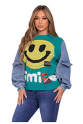 Denim Sweater Top by The House of Stylez
