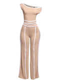 Off Shoulder Short Sleeve Top with Wide Leg Pants by The House of Stylez