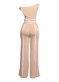 Off Shoulder Short Sleeve Top with Wide Leg Pants by The House of Stylez