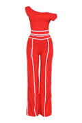Off Shoulder Short Sleeve Top with Wide Leg Pants by The House of Stylez