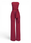 Strapless Tie Waist Wide Leg Pant Set by The House of Stylez
