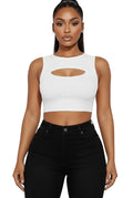 Ribbed Cut Out Front Crop Top {BT3971} by The House of Stylez