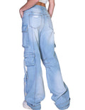 Ripped Distressed Denim Cargo Jeans by The House of Stylez