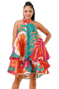 Halter Neck Sleeveless Ruffle Dress by The House of Stylez