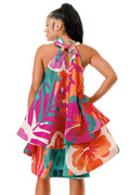 Halter Neck Sleeveless Ruffle Dress by The House of Stylez