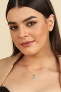 Blue Opal Teardrop Pendant Necklace by Fine Color Jewels