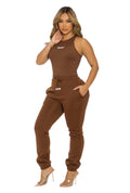 Sleeveless Ribbed Bodysuit and Jogger Pants Set by The House of Stylez