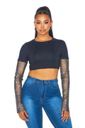 Jewel Sleeve Crop Top by The House of Stylez