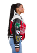 Get Lucky Varsity Jacket {Vegan Leather Sleeves} by The House of Stylez