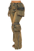 Acid Wash Cargo Denim Pants by The House of Stylez