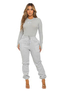 Ribbed HAND MADE Bodysuit and Jogger Pants Set by The House of Stylez