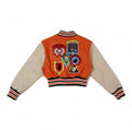 Logo Allover Varsity Jacket {Vegan Leather Sleeves} by The House of Stylez